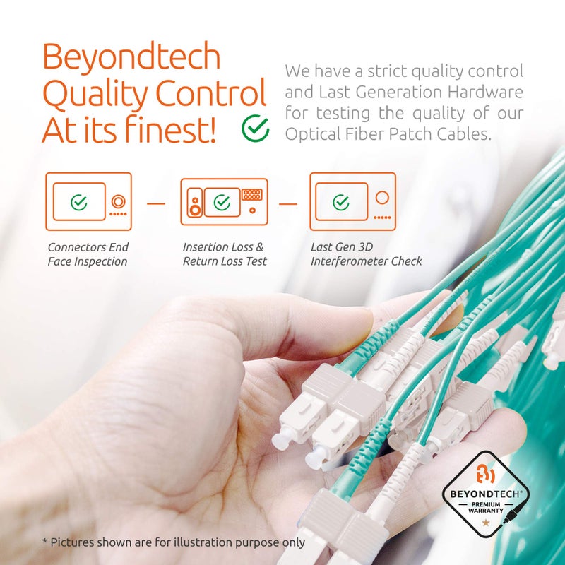 BEYONDTECH 5m (16.4ft) LC to LC Fiber Patch Cable â€“ (2-Pack) UPC Multimode Duplex Fiber Optic Cable â€“ 50/125Âµm core, Compatible with OM3 â€“ 10G LSZH PUREOptics Series - Image 5